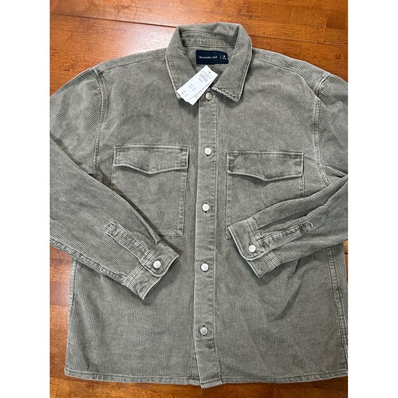 Abercrombie & Fitch Other - New Abercrombie & Fitch Corduroy Shirt Jacket Mens M Gray Button Front